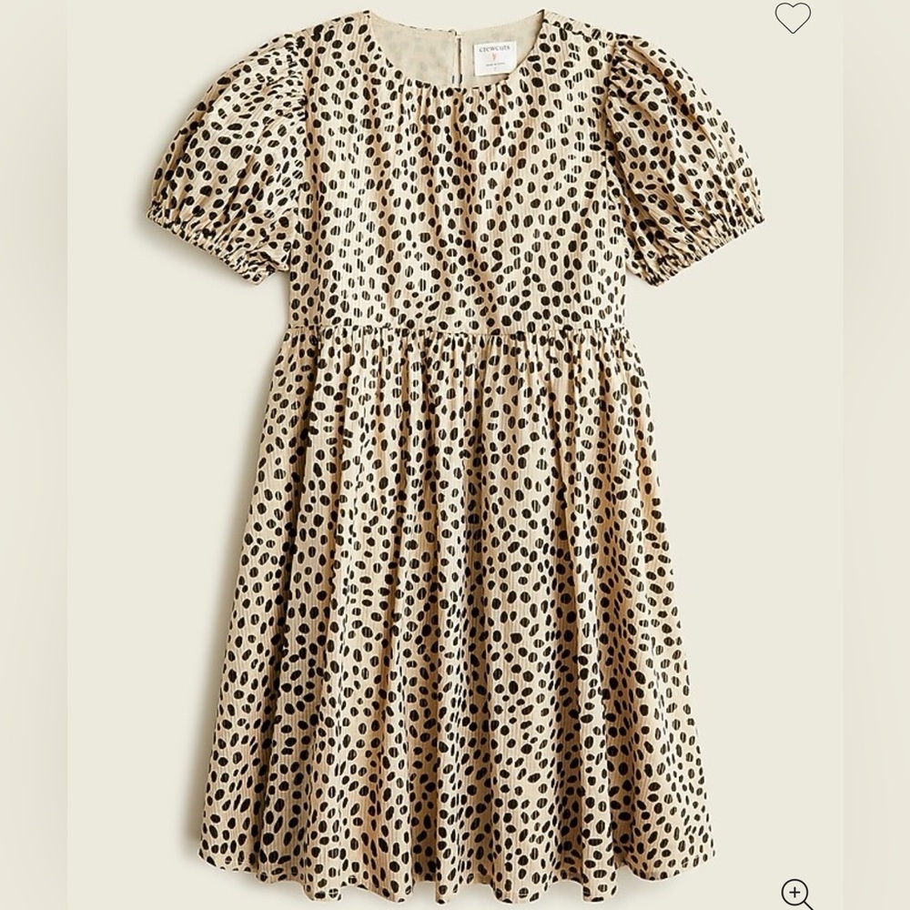 Crewcuts Girls puff sleeve leopard dress size 10